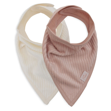 Jollein Slabbetje Bandana Velvet Wild Rose/Ivory 2St