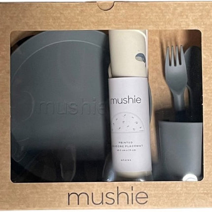 Mushie Giftbox Kinderservies Set Rond Smoke