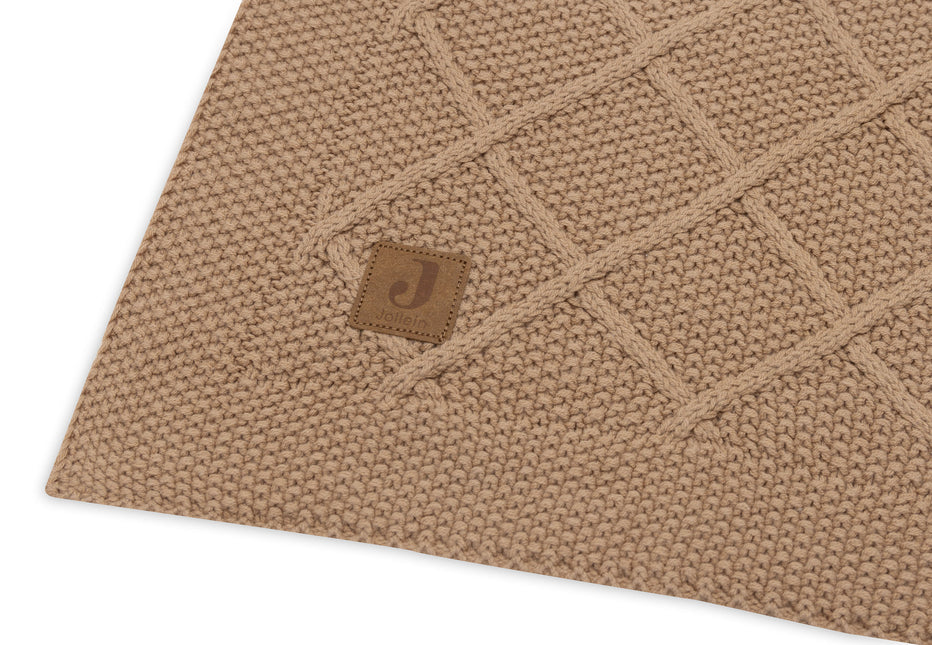 Jollein Deken Ledikant 100X150Cm Check Knit Biscuit