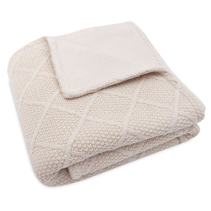 Jollein Wiegdeken Check Knit Oatmeal/Teddy Fleece 75 X 100 Cm