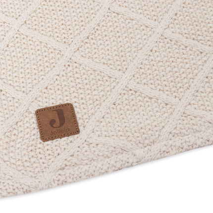 Jollein Ledikantdeken Check Knit Oatmeal/Teddy Fleece 100 X 150 Cm