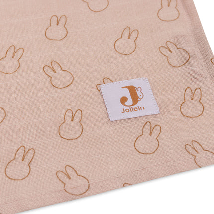 Jollein Hydrofiele Doek Miffy Silhouettes Wild Rose 115 X 115 Cm 2St