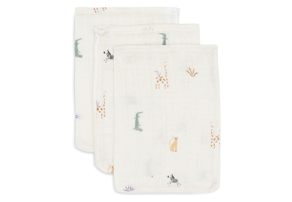 Jollein Hydrofiel Washandje 15X20Cm Jungle Jambo (3Pack)