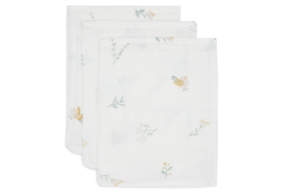 Jollein Hydrofiel Washandje 15X20Cm Lovely Birds (3Pack)