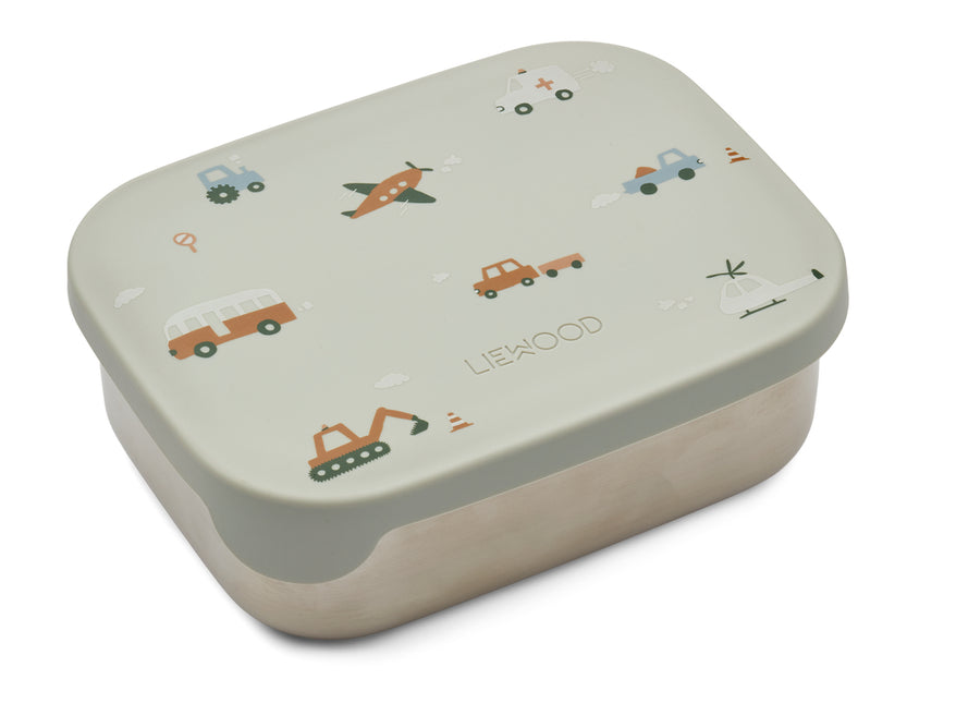 Liewood Lunchbox Arthur Vehicles/Dove Blue