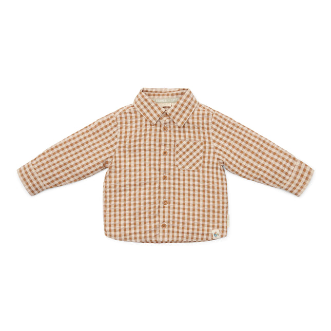 Little Dutch Toddler Boys Winter Blouse Brown Check