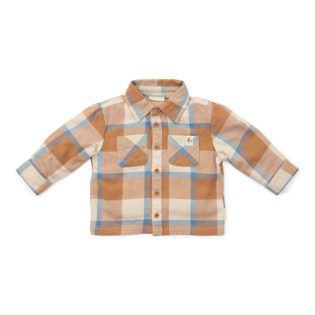 Little Dutch Toddler Boys Winter Blouse Ice Blue Check