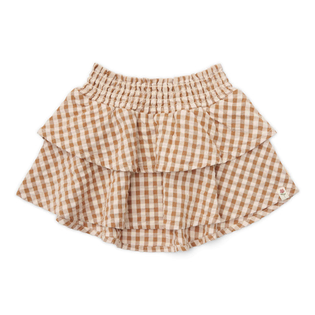 Little Dutch Toddler Girls Winter Rok Brown Check