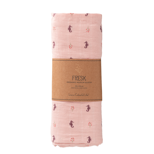 Fresk Swaddle 120x120 cm Seahorse