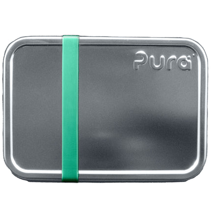 Pura RVS lunchbox large + silicone band moss