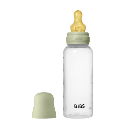 BIBS Baby Bottle Round Latex 1 pack 270 ml Medium Flow Sage - BIBS - Babywinkel - 5713795265398