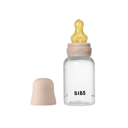 BIBS Babyfles Round Latex 150ml Slow Flow Blush