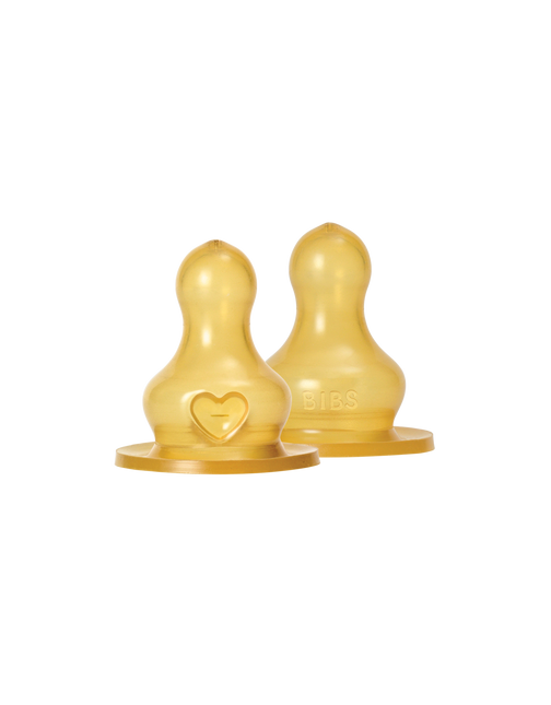 BIBS Baby Bottle Nipple Round Latex 2 pack Medium Flow