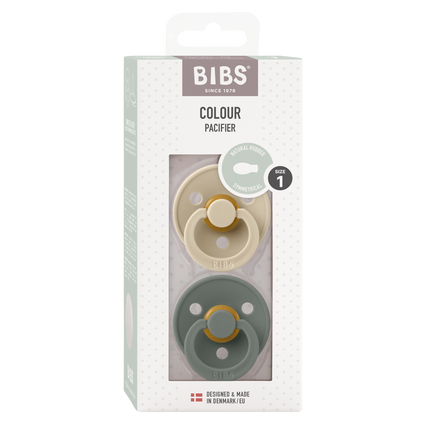 BIBS Speen Maat 1 Symmetrical Vanilla/Pine 2St