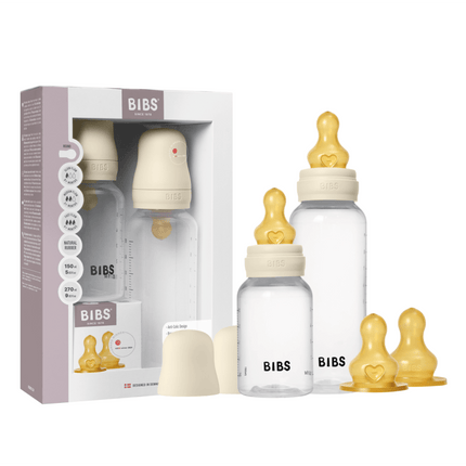 BIBS Grow and Flow Baby Bottle Round Latex Set 150 ml / 270ml Ivory - BIBS - Babywinkel - 5713795265138