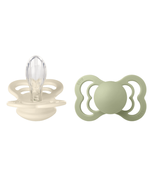 BIBS Speen Maat 1 Ivory/Sage Supreme Silicone 2st - BIBS - Babywinkel - 5713795199396