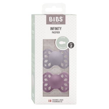 BIBS Speen Maat 2 Silicone Symmetrical Fossil Grey/Mauve 2st - BIBS - Babywinkel - 5713795243983