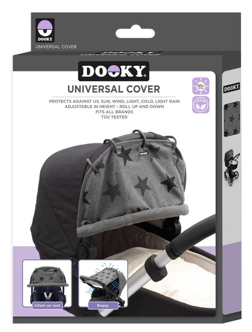 Dooky Zonnekap Kinderwagen Universal Cover Stars Grey Jade - Dooky - Babywinkel - 5038278000472