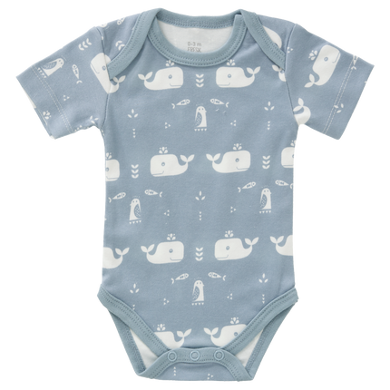 Fresk Romper Korte Mouw Whale Blue Fog