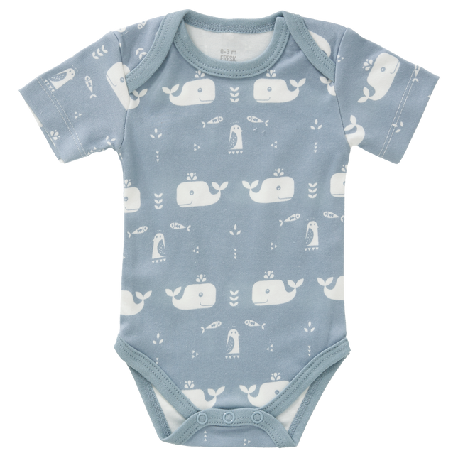 Fresk Romper Korte Mouw Whale Blue Fog