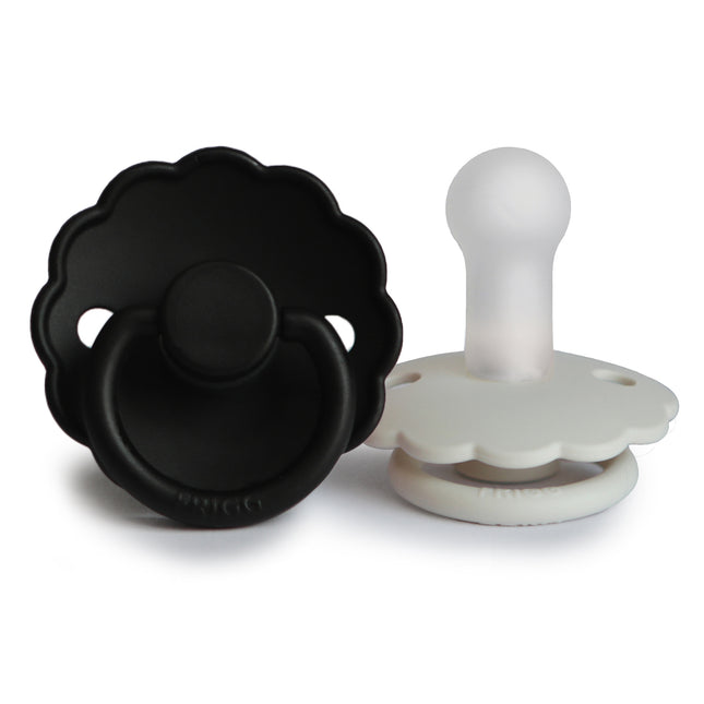 Frigg Speen Maat 1 Daisy Cream/Jet Black Silicone 2-Pack