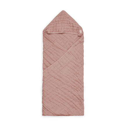 Jollein Badcape Baby Wrinkled Cotton Rosewood 75x75cm