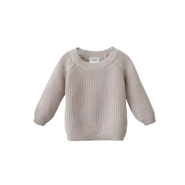 Mushie Baby Sweater Chunky Knit Beige