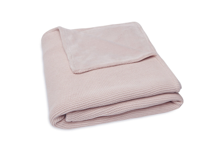 Jollein Ledikantdeken Basic Knit Pale Pink/Fleece 100x150cm