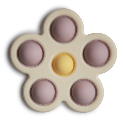 Mushie Educatief Speelgoed Druk Bloem Soft Lilac/Daffodil/Ivory