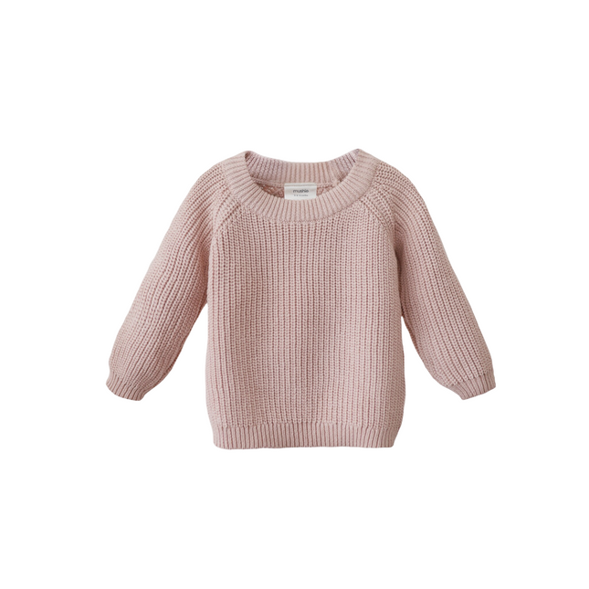 Mushie Baby Sweater Chunky Knit Blush