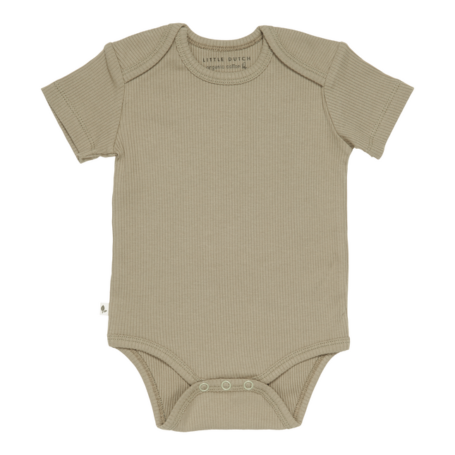 Little Dutch Romper Korte Mouw Rib Olive