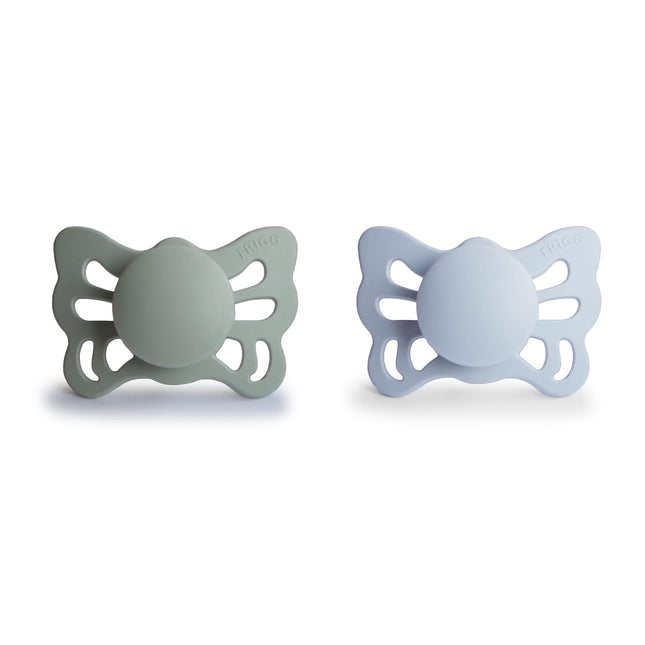 Frigg Speen Maat 1 Butterfly Sage/Powder Blue Silicone 2-Pack