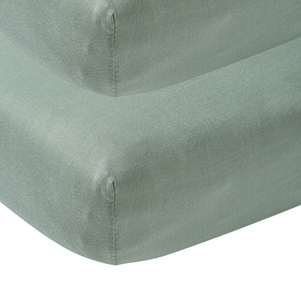 Meyco Hoeslaken Jersey Stone Green 40x80/90 cm 2st