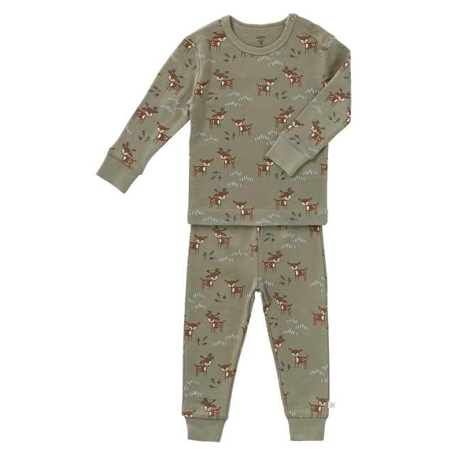 Fresk Baby Pyjama Deer Olive 2 delig