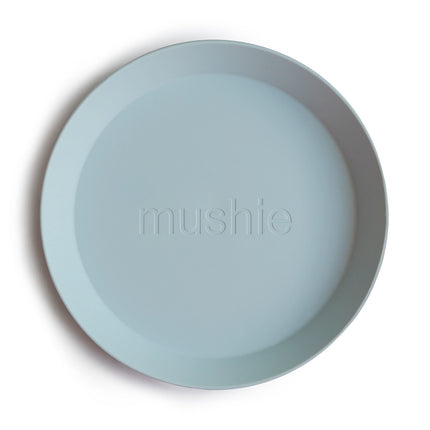 Mushie Baby Bordje Rond Powder Blue 2st