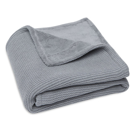 Jollein Wiegdeken Basic Knit Stone Grey/Fleece 75x100cm