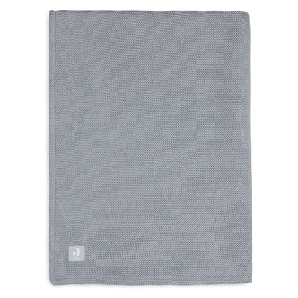 Jollein Wiegdeken Basic Knit Stone Grey/Fleece 75x100cm