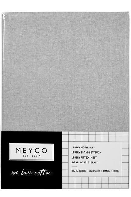 Meyco Hoeslaken Jersey Boxmatras 75X95cm Lichtgrijs