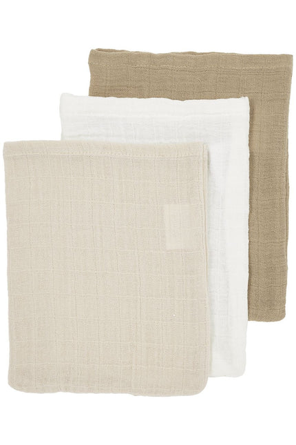 Meyco Washandje 3-Pack Offwhite/Soft Sand/Taupe 20X17cm