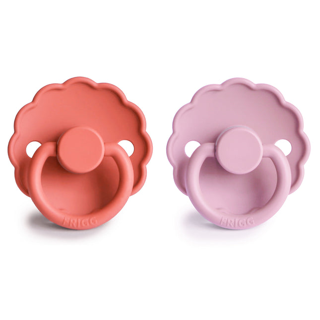 Frigg Speen Maat 1 Daisy Pink Cream/Poppy Silicone 2-Pack