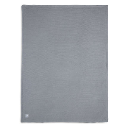 Jollein Wiegdeken Basic Knit Stone Grey/Fleece 75x100cm