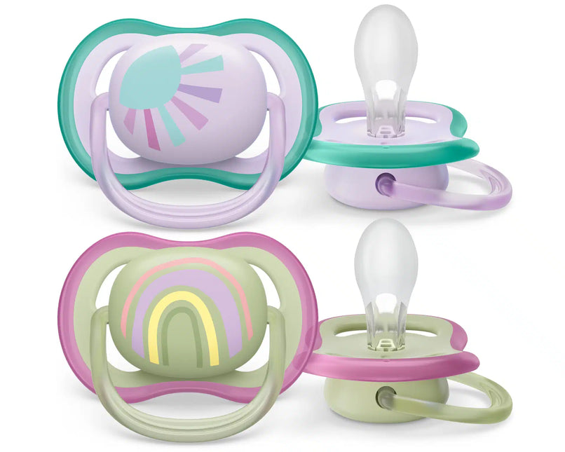 Philips Avent Fopspeen +0 Maanden Air Zon/Regenboog Girl