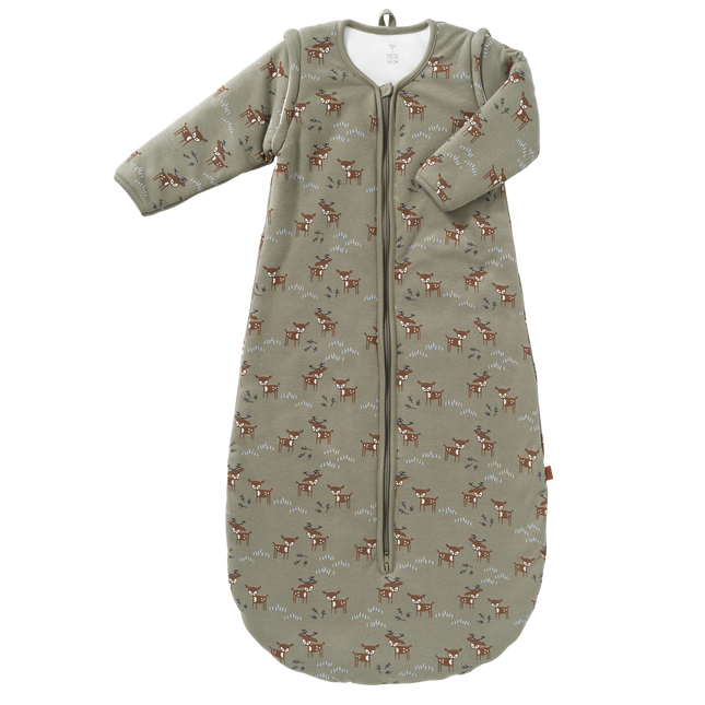 Fresk Sac de couchage pour bébé cerf avec manche détachable Olive 90cm