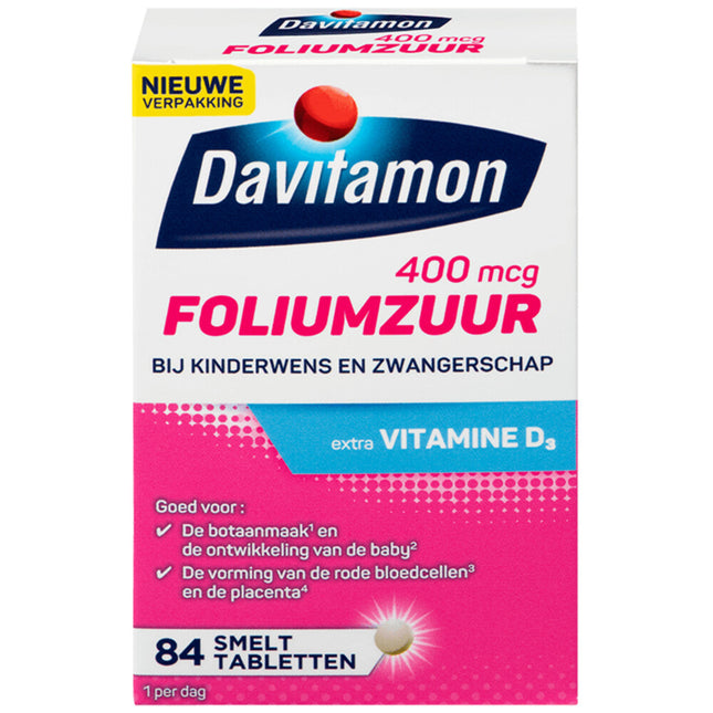 Davitamon Foliumzuur met Vitamine D3 Smelttabletten