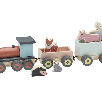 Kid's Concept Houten Speelgoed Speeltrein Met Dieren