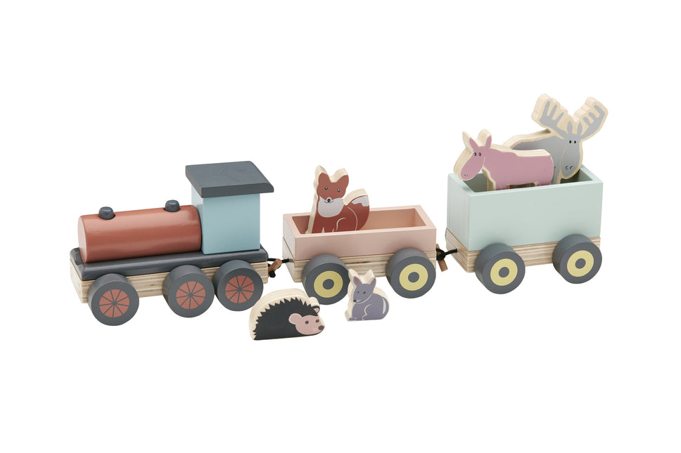 Kid's Concept Houten Speelgoed Speeltrein Met Dieren