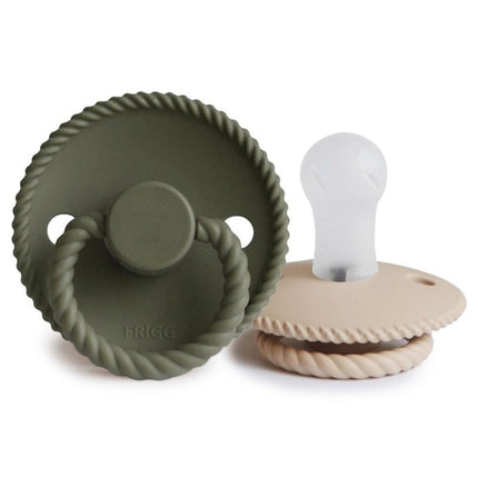 Frigg Speen Maat 1 Rope Croissant/Olive Silicone 2-Pack