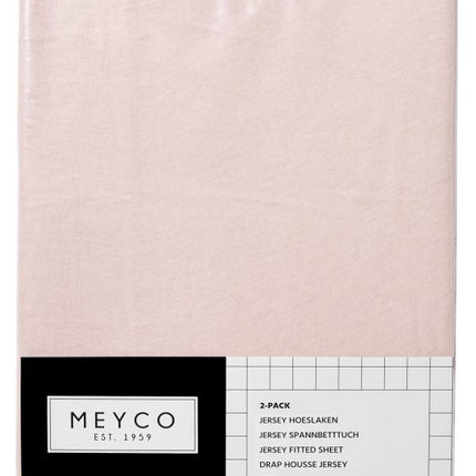 Meyco Hoeslaken Jersey Lichtroze 60x120cm 2st