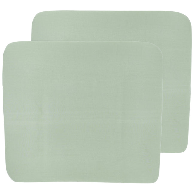 Meyco Aankleedkussenhoes 3K 2St Basic Jersey Stone Green