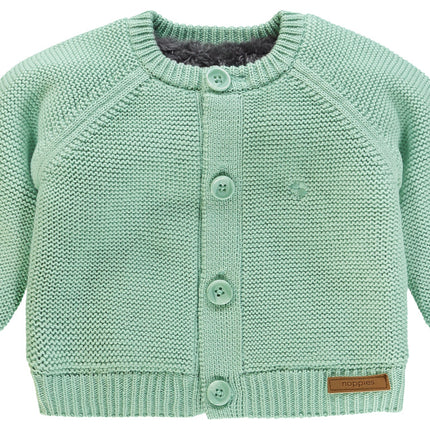 Noppies Baby Vestje Teddy Voering Grey Mint